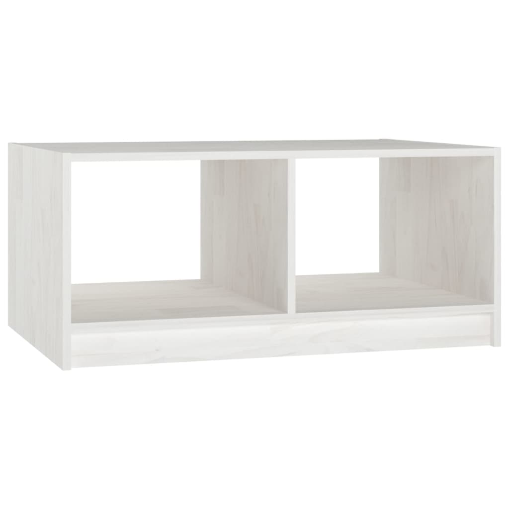 Mesa de centro, mesa baixa, 75x50x33,5 cm madeira de pinho maciça branco