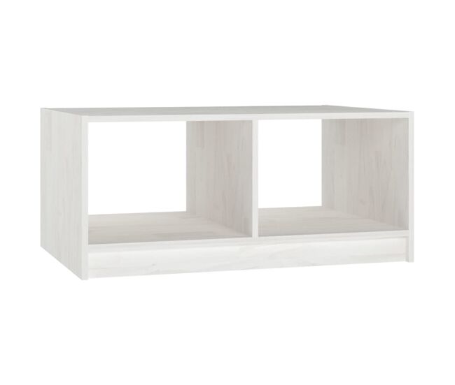 Mesa de centro, mesa baixa, 75x50x33,5 cm madeira de pinho maciça branco