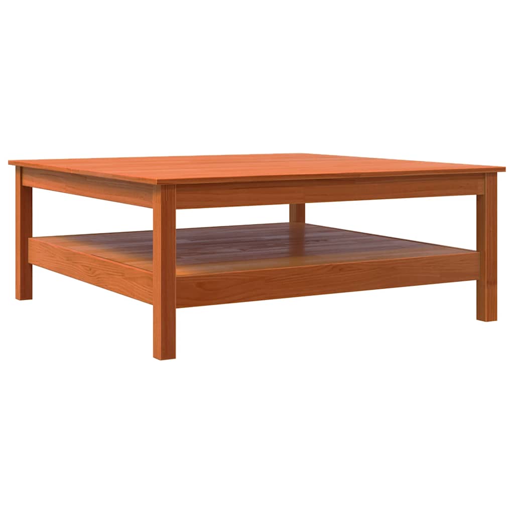 Mesa de centro, mesa baixa, 100x100x40 cm madeira pinho maciça castanho cera