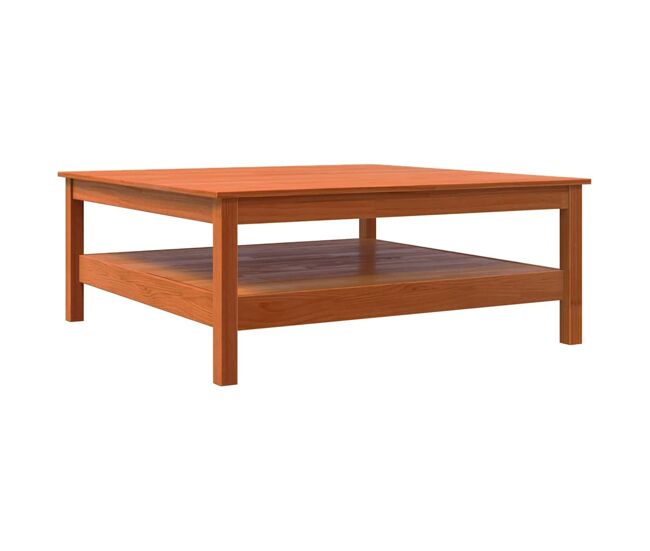 Mesa de centro, mesa baixa, 100x100x40 cm madeira pinho maciça castanho cera