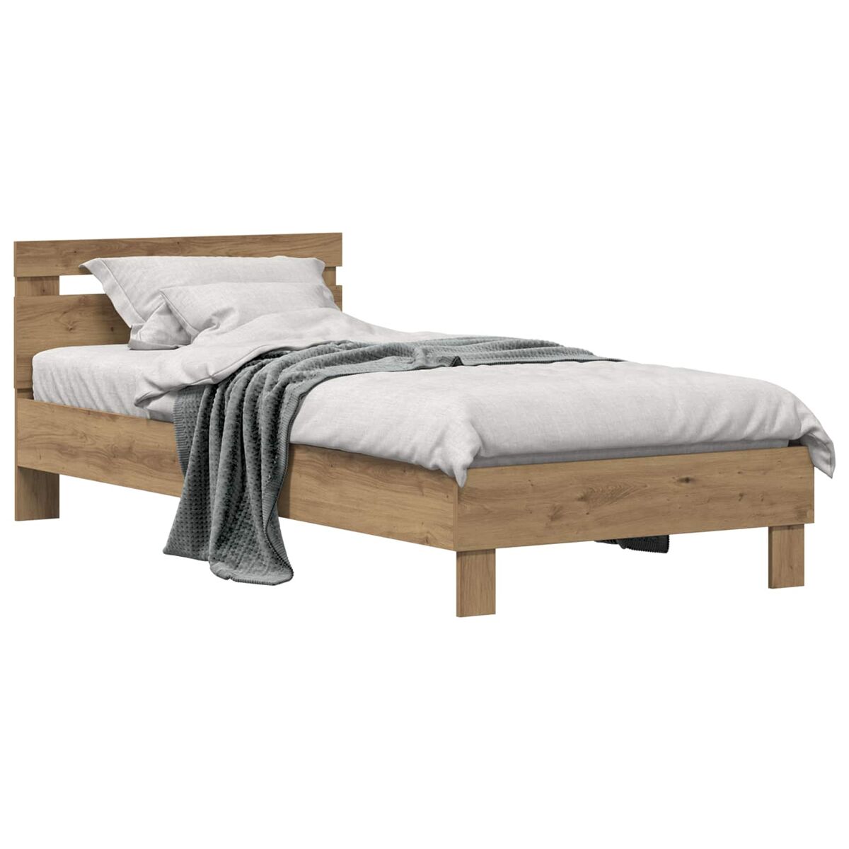 Estrutura de cama de solteiro para adultos carvalho artesanal 98.5 x 200 cm