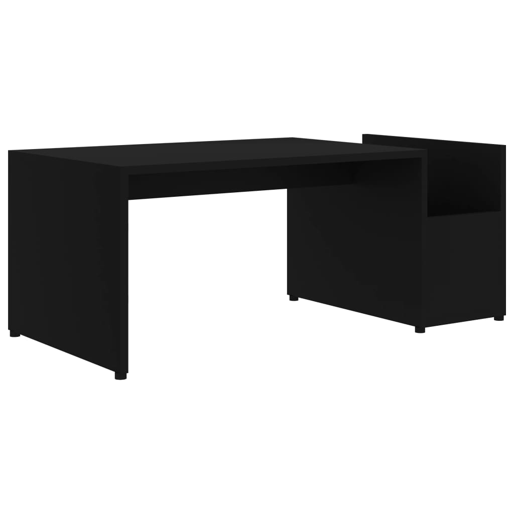 Mesa de centro, mesa baixa, 90x45x35 cm derivados de madeira preto