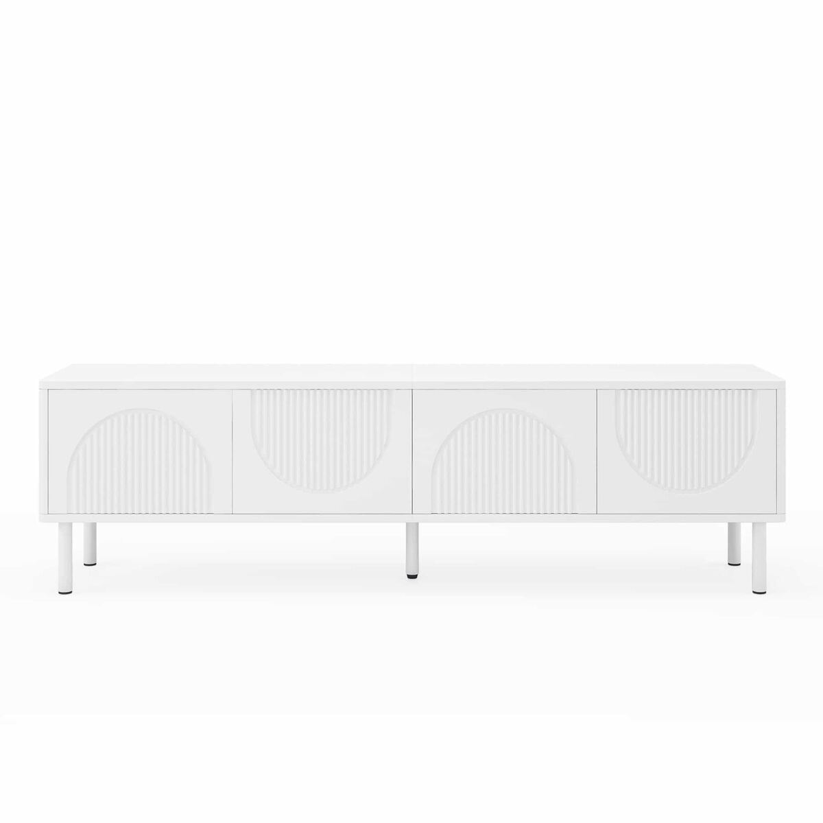 Móvel para tv de 180 cm - moderno, com espaço de arrumação, acabamento mate, gestão de cabos, design minimalista - branco