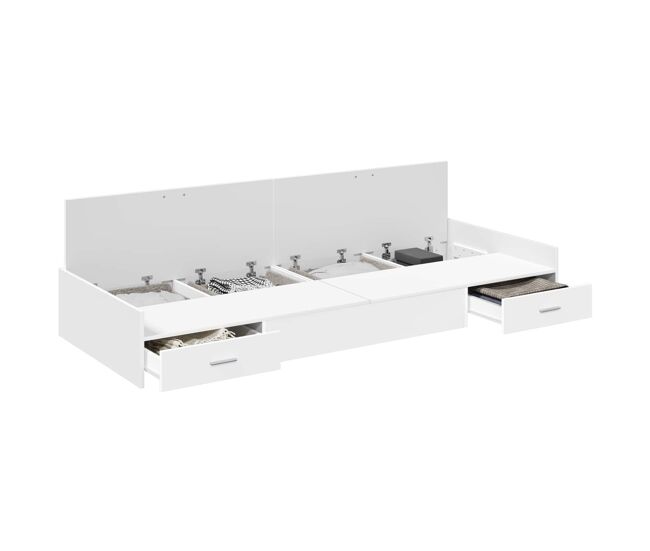 Estrutura de cama de solteiro para adultos branco 80 x 200 cm madeira processada
