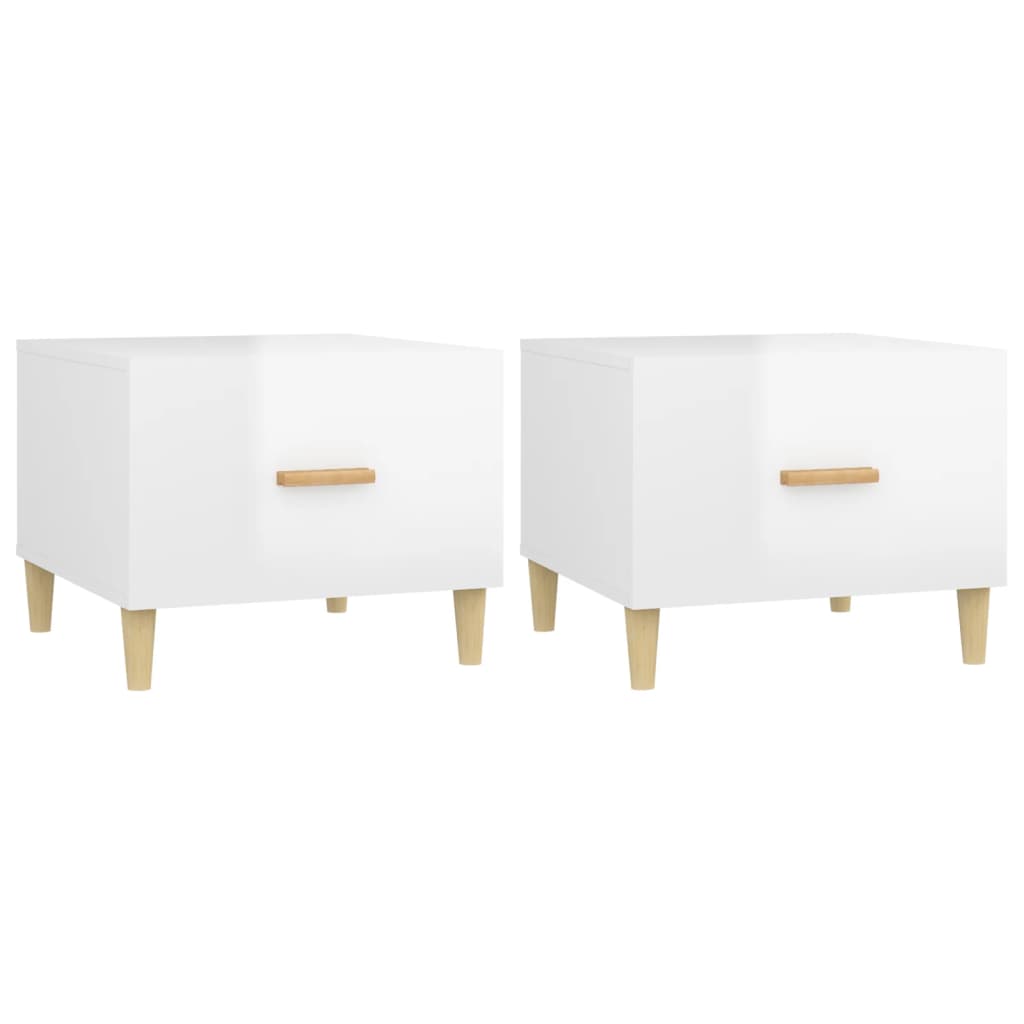 2pcs mesas de centro - mesas baixas 50x50x40 cm blanc brilhante