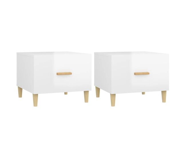 2pcs mesas de centro - mesas baixas 50x50x40 cm blanc brilhante