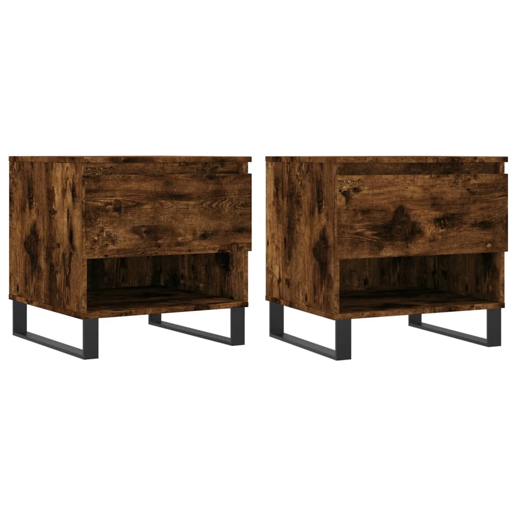 2pcs mesas de centro, mesas baixas 50x46x50cm deriv. madeira carvalho fumado