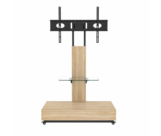 Móvel para televisão com gavetas 80 x 40 cm - suporte móvel ajustável para televisões de 32 a 75 polegadas - madeira natural