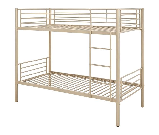 Cama de beliche em metal - 90 x 190 cm - gris-escuro