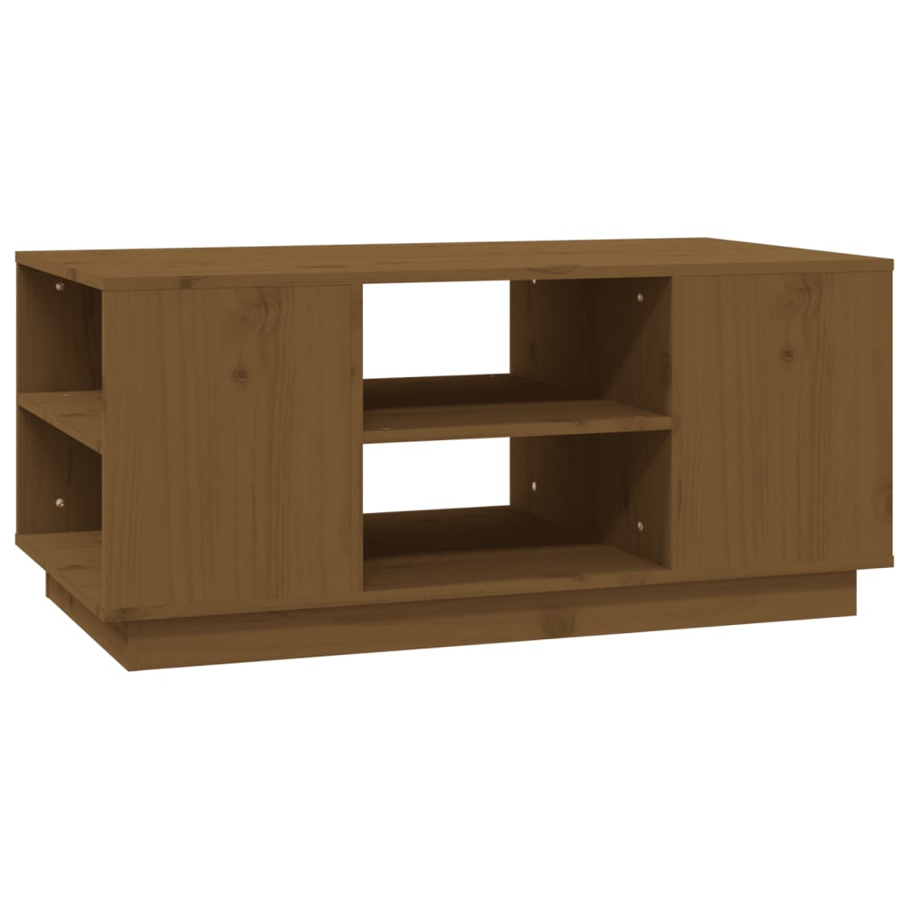 Mesa de centro, mesa baixa, 90x49x40,5 cm madeira pinho maciça castanho mel