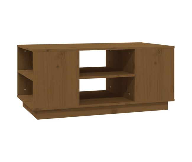 Mesa de centro, mesa baixa, 90x49x40,5 cm madeira pinho maciça castanho mel