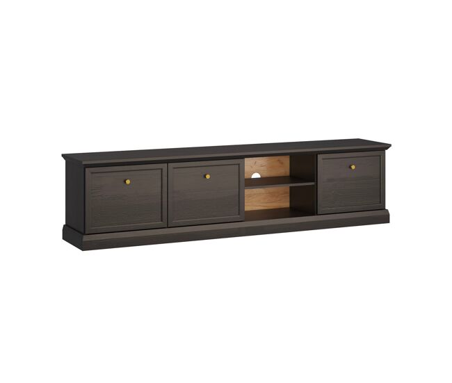 Móvel tv 3 portas 206 cm toja madeira antracite
