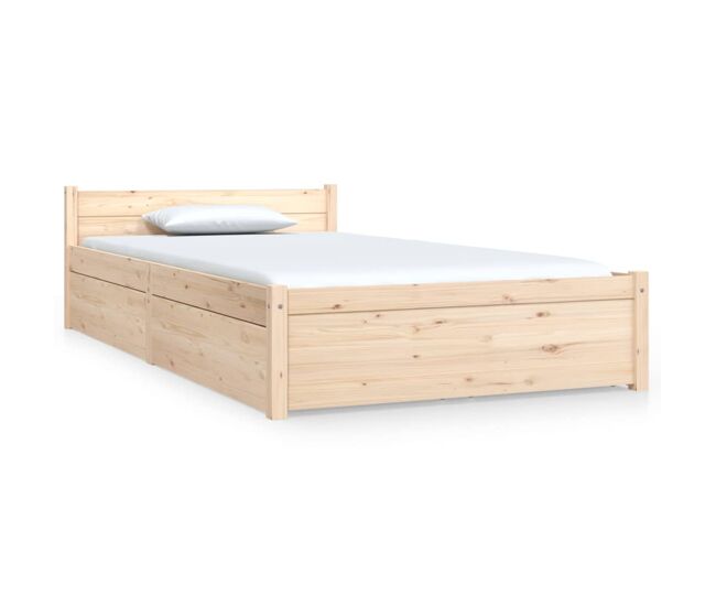 Estrutura de cama de solteiro para adultos com gavetas 90x200 cm