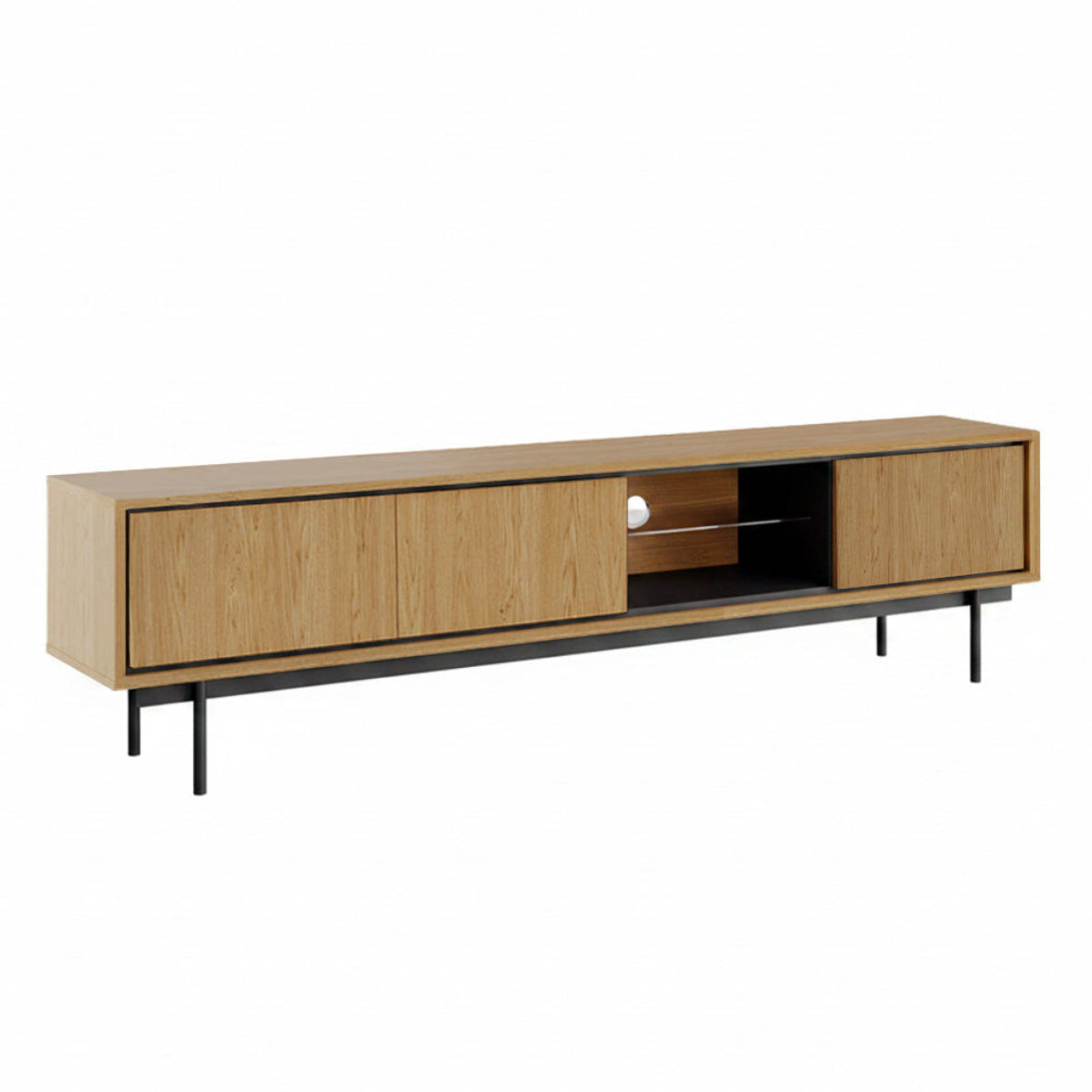 Móvel de tv 3 portas 200 cm vidia madeira