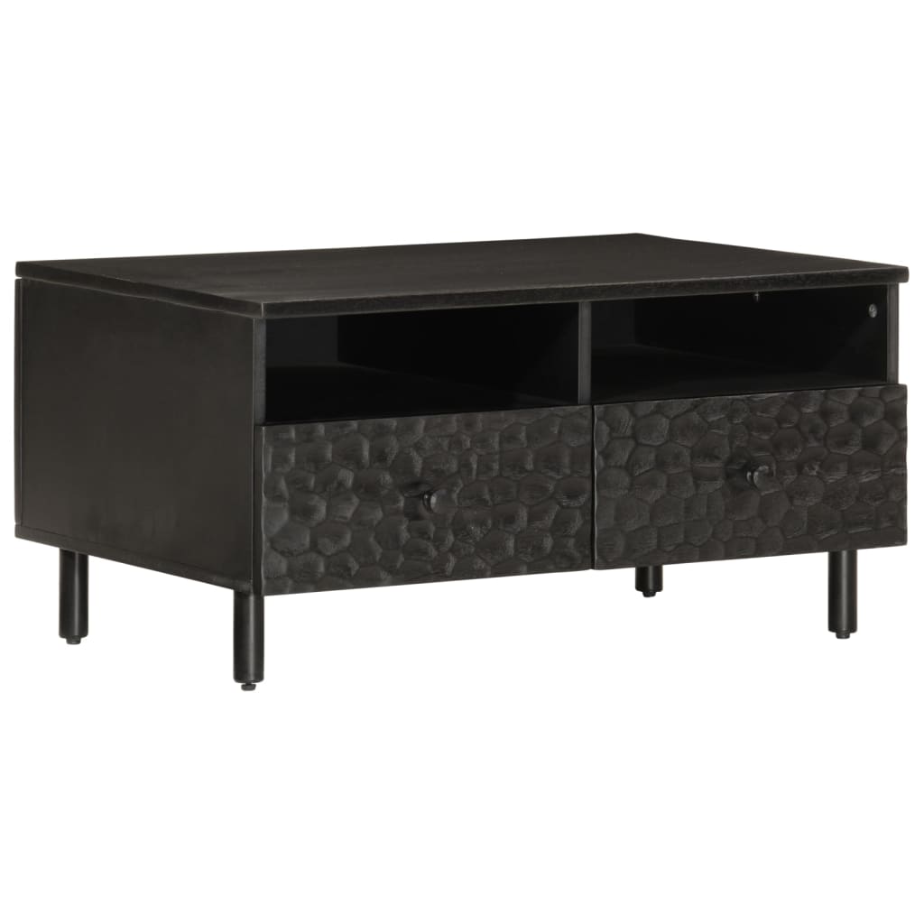 Mesa de centro, mesa baixa, 80x54x40 cm madeira de mangueira maciça preto