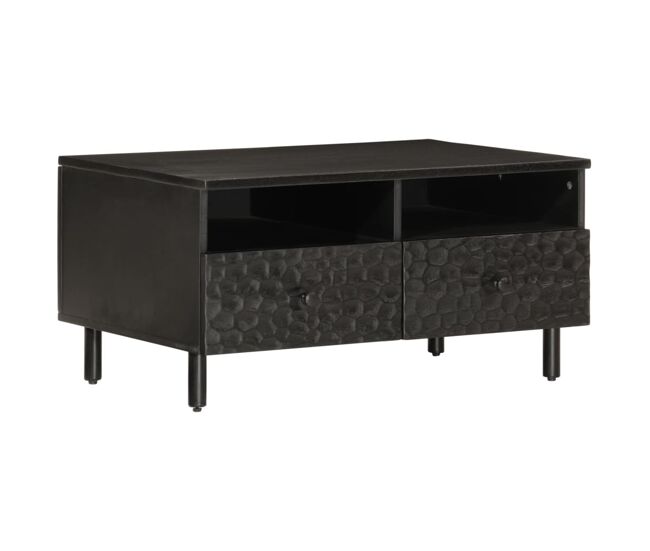 Mesa de centro, mesa baixa, 80x54x40 cm madeira de mangueira maciça preto