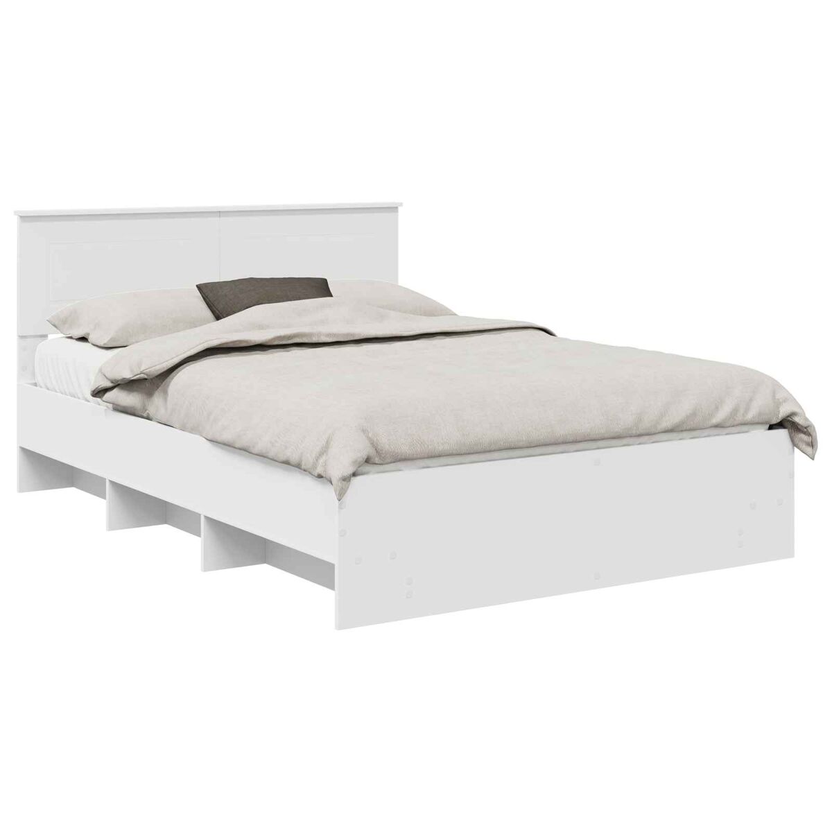Estrutura de cama de casal simple - branco 140 x 200 cm madeira processada