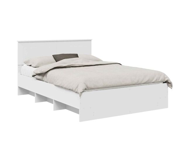 Estrutura de cama de casal simple - branco 140 x 200 cm madeira processada