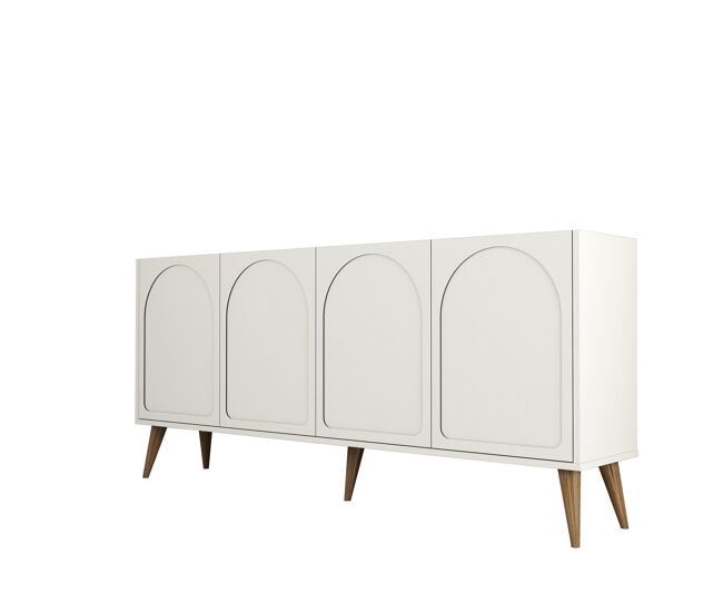 Aparador de madeira - 180 x 35 x 81 cm - creme