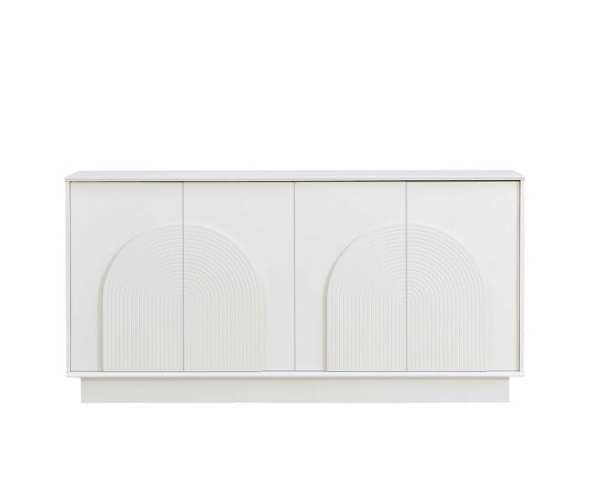 Aparador moderno de 160 cm - 4 portas arredondadas, estrutura em mdf com acabamento mate, solução de arrumação elegante e funcional para a sala de