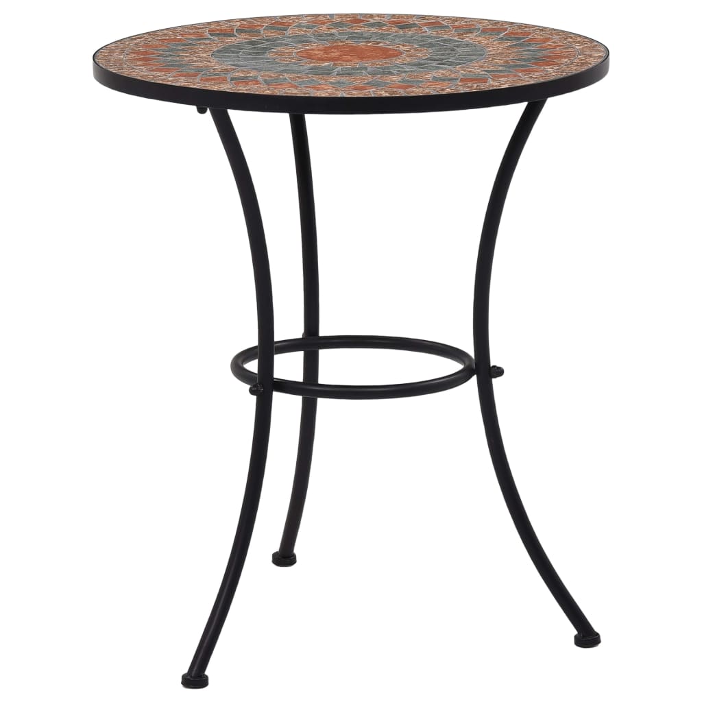 Vidaxl mesa bistrô em mosaico 60 cm cerâmica laranja/cinzento