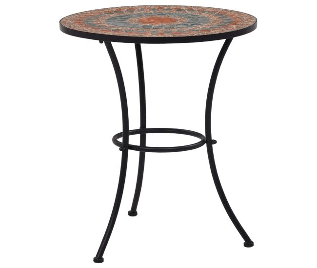 Vidaxl mesa bistrô em mosaico 60 cm cerâmica laranja/cinzento