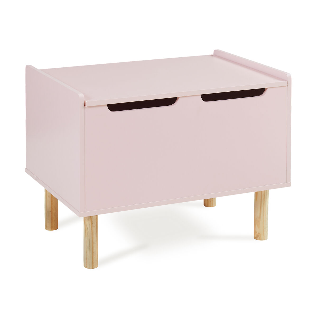 Caixa de brinquedos virer com tampa 60x40x45 cm cor-de-rosa [en.casa]