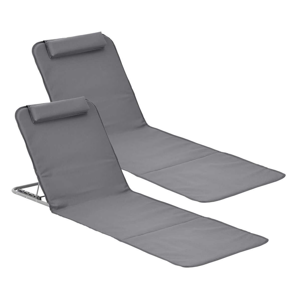 Conjunto de 2 x tapete de praia donostia 143 x 48 cm cinzento escuro [en.casa]