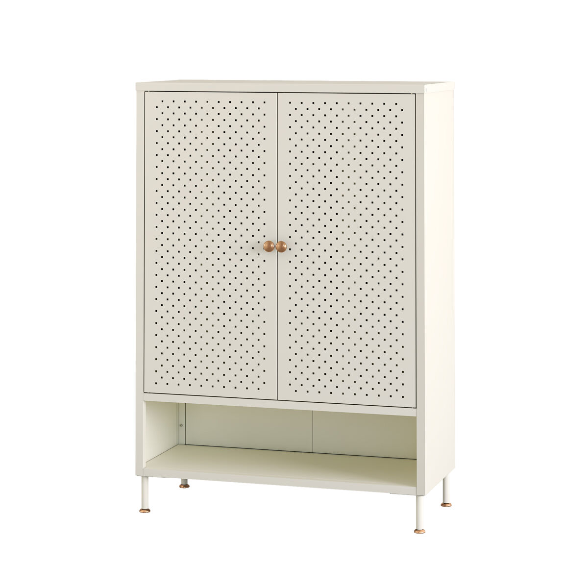 Sapateira coleraine 2 portas e compartimento aço 115x80x35cm branco creme [en.casa]