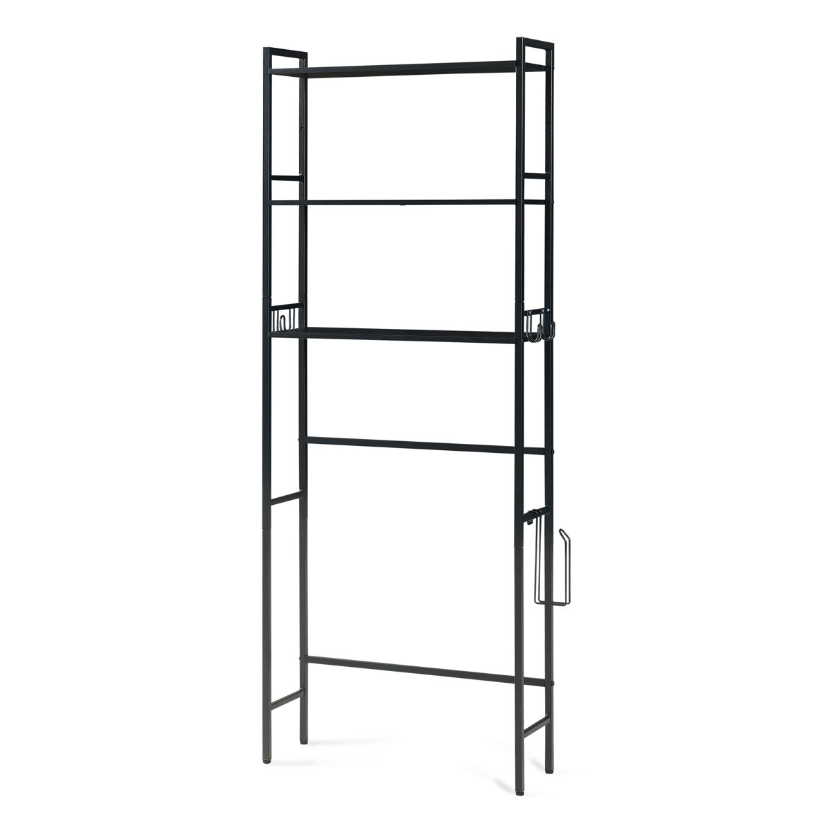 Estante de casa de banho ljukhobro 3 prateleiras 164x64x20 cm preto [en.casa]