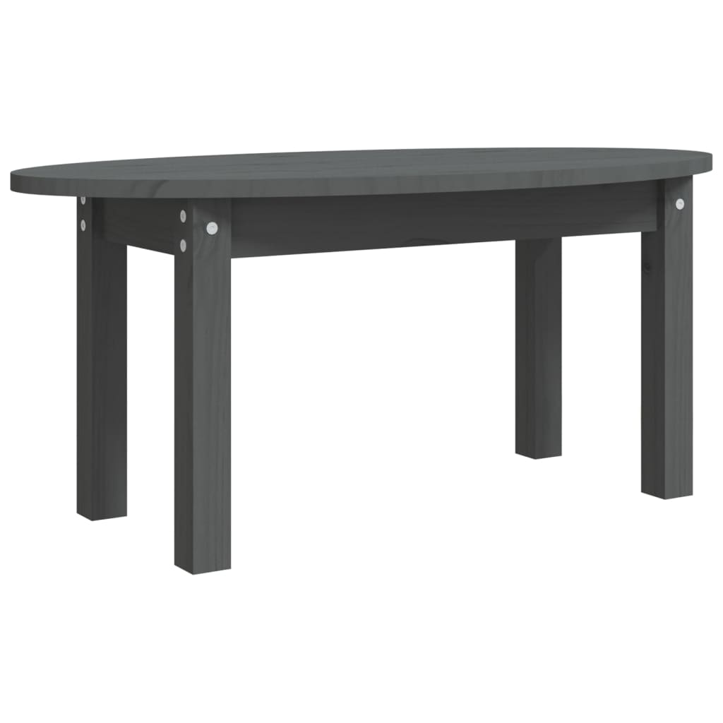 Mesa de centro, mesa baixa, 80x40x35 cm madeira de pinho maciça cinzento