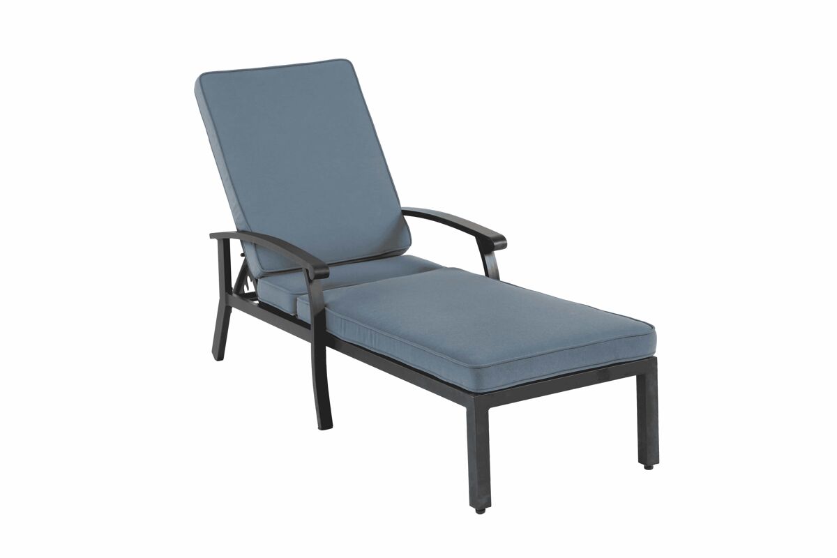Cadeira de praia reclinável - alumínio resistente à oxidação, almofada de algodão impermeável - azul