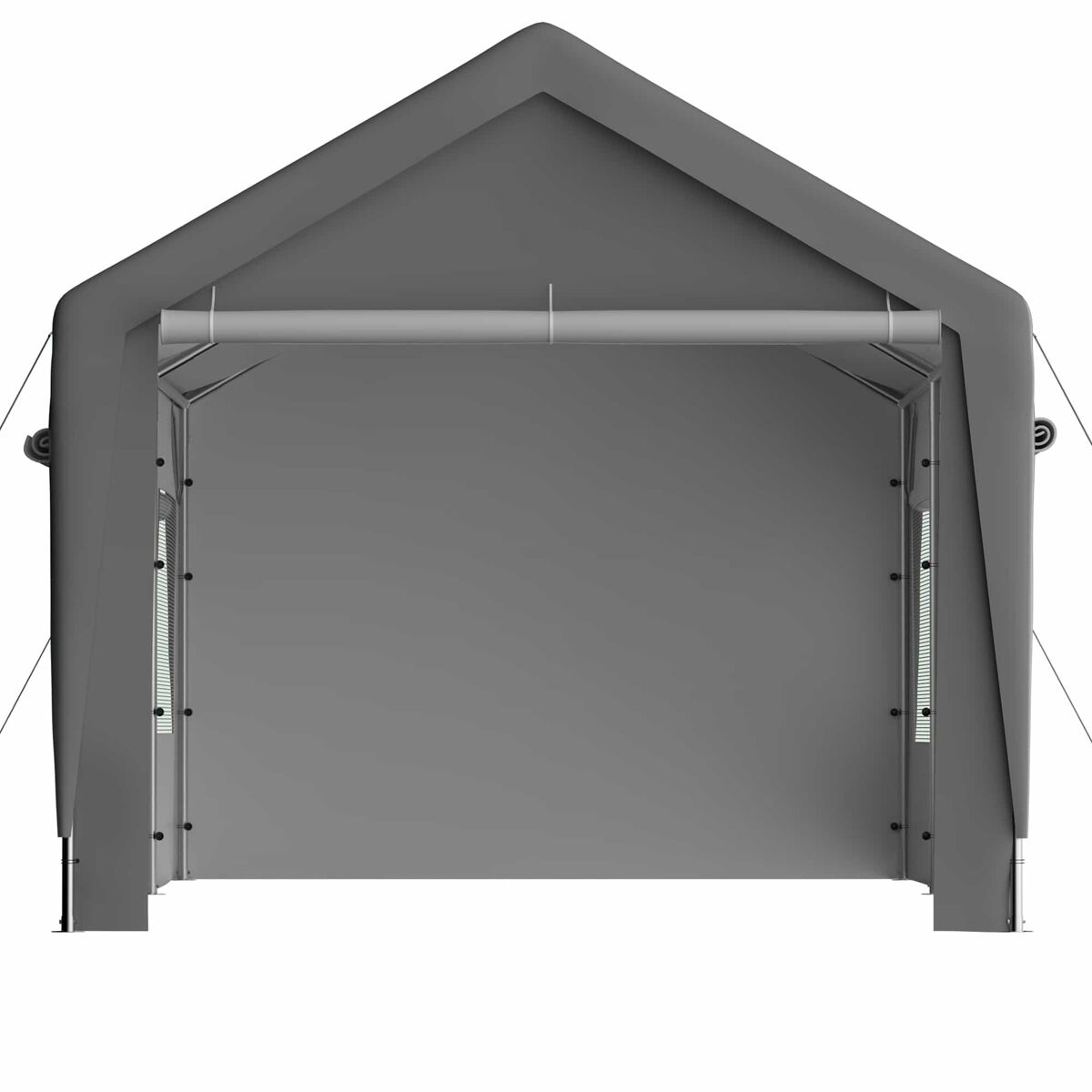 Tenda garagem 3x6 m - inverno, com janela enrolável, laterais e teto removíveis - cinza