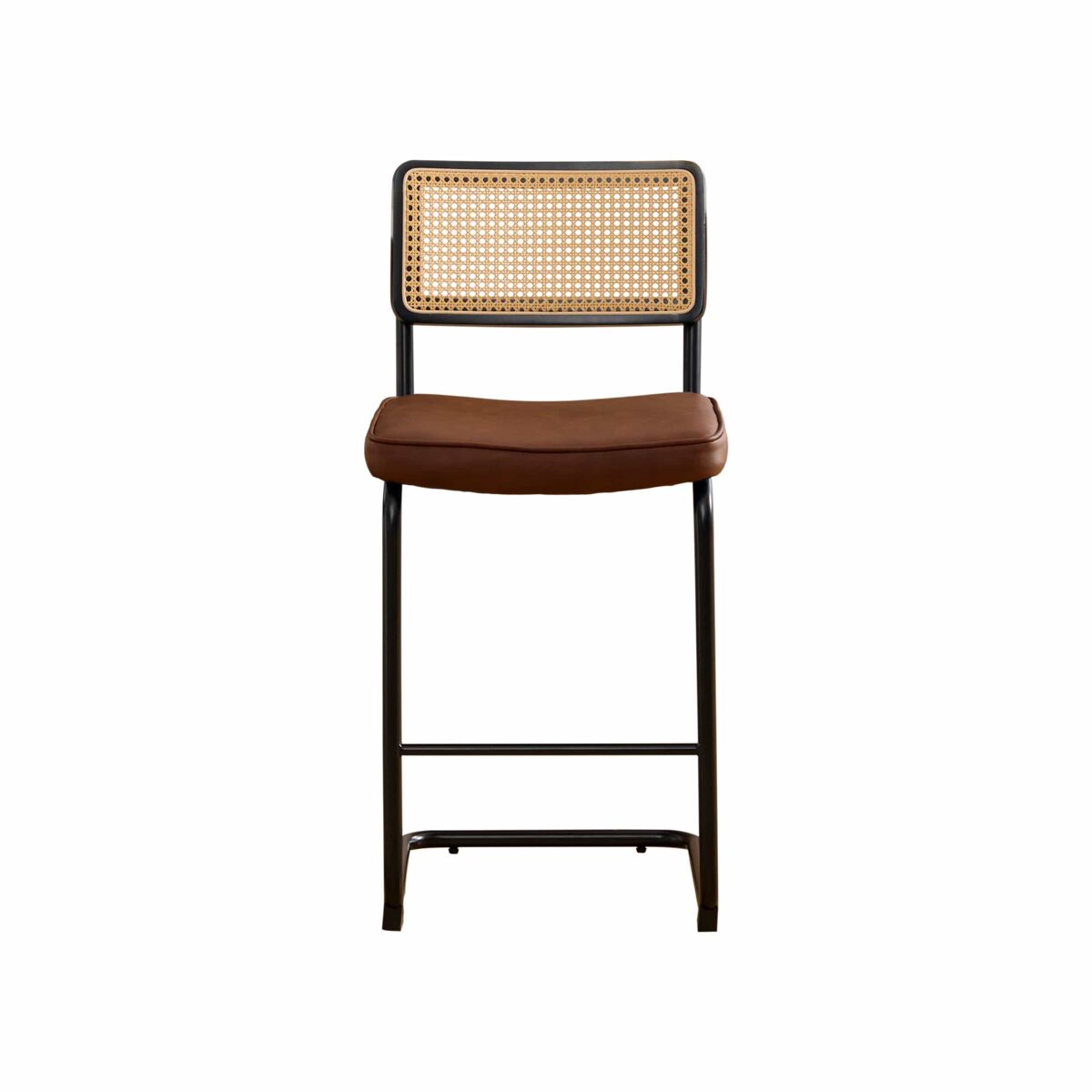 Conjunto de 2 bancos de bar modernos - design de alto brilho, estofados em couro sintético pu de estilo vintage, sem braços, encosto com estrutura em
