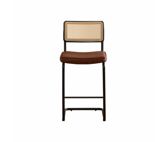 Conjunto de 2 bancos de bar modernos - design de alto brilho, estofados em couro sintético pu de estilo vintage, sem braços, encosto com estrutura em