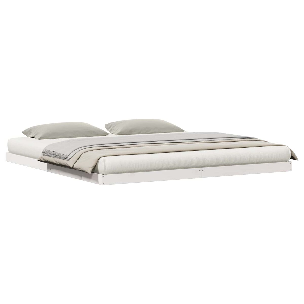 Estrutura de cama de chão branco 213.5 x 104 x 9 cm