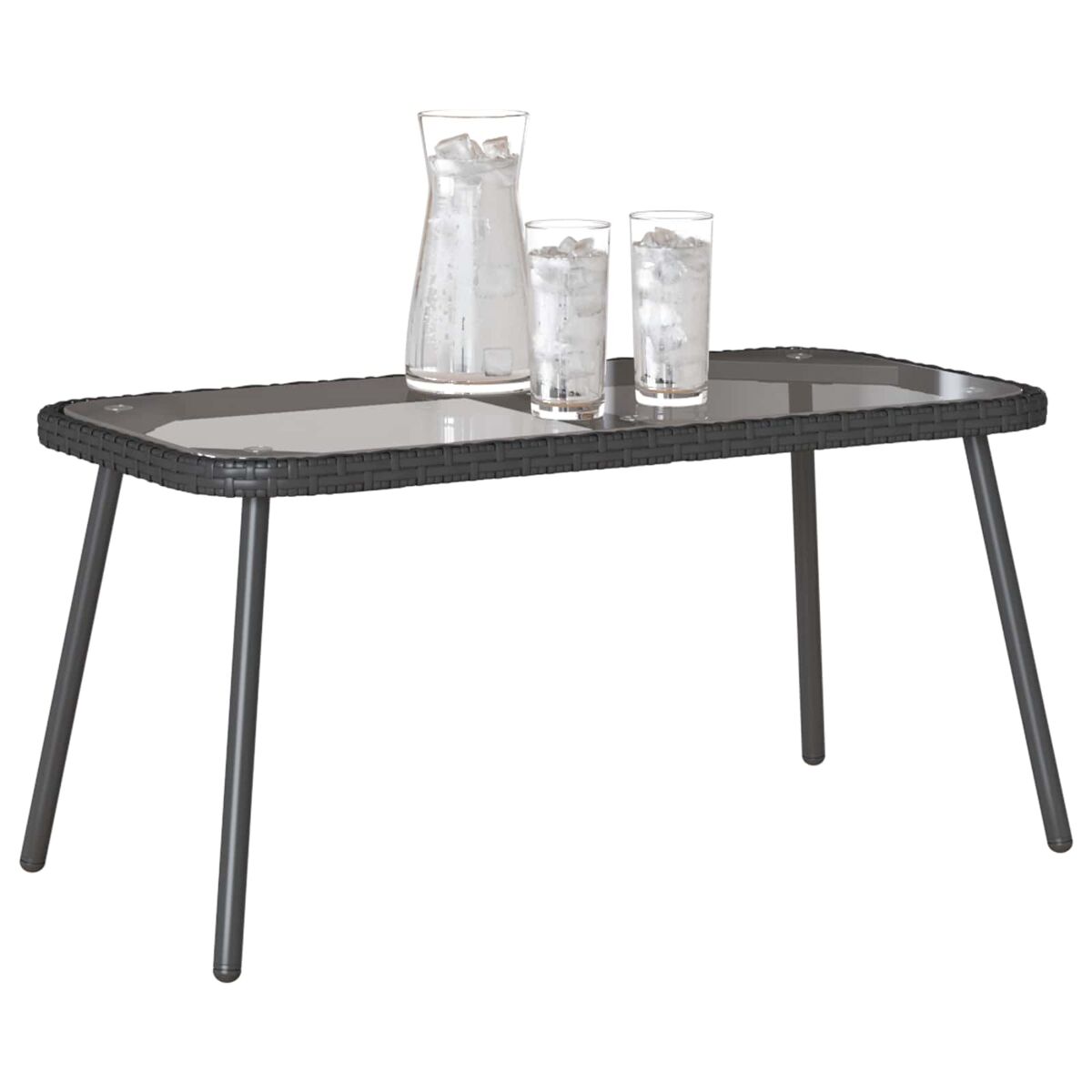 Mesa de centro, mesa baixa, preto 90 x 45 x 43 cm vime pe