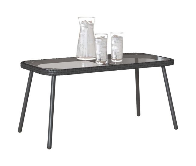 Mesa de centro, mesa baixa, preto 90 x 45 x 43 cm vime pe