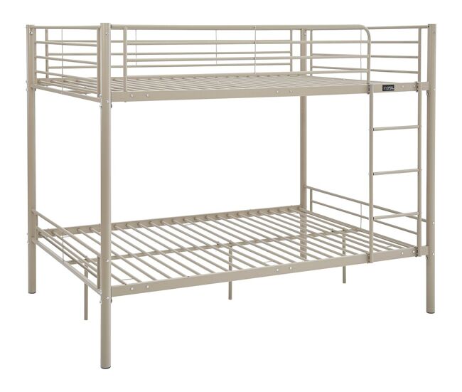 Cama de beliche dupla "adam" com estrado de molas - 140 x 190 cm - taupe