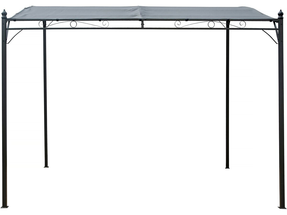 Pérgula metálica inclinada inclinada - 3 x 2,5 m - gris