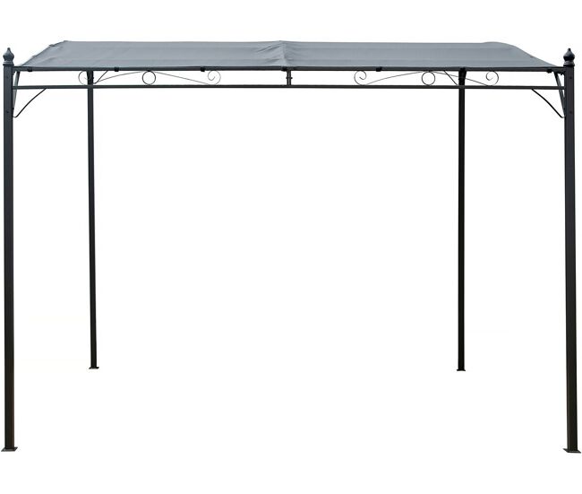 Pérgula metálica inclinada inclinada - 3 x 2,5 m - gris