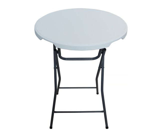 Mesa alta dobrável de plástico ø 80 cm "lili" - branco