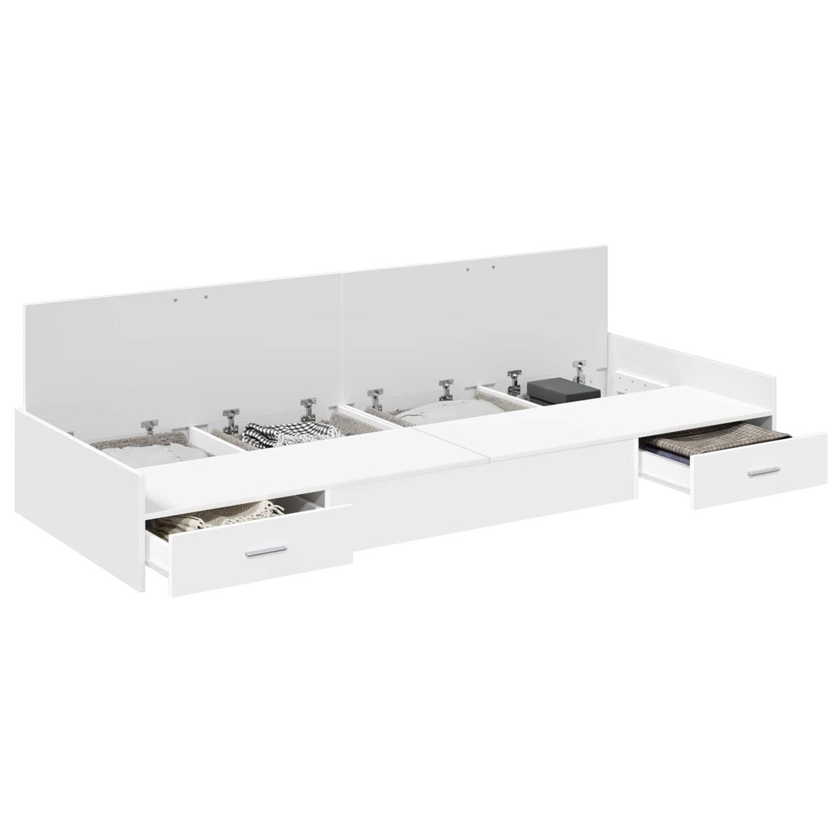 Estrutura de cama de solteiro para adultos branco 70 x 190 cm madeira processada