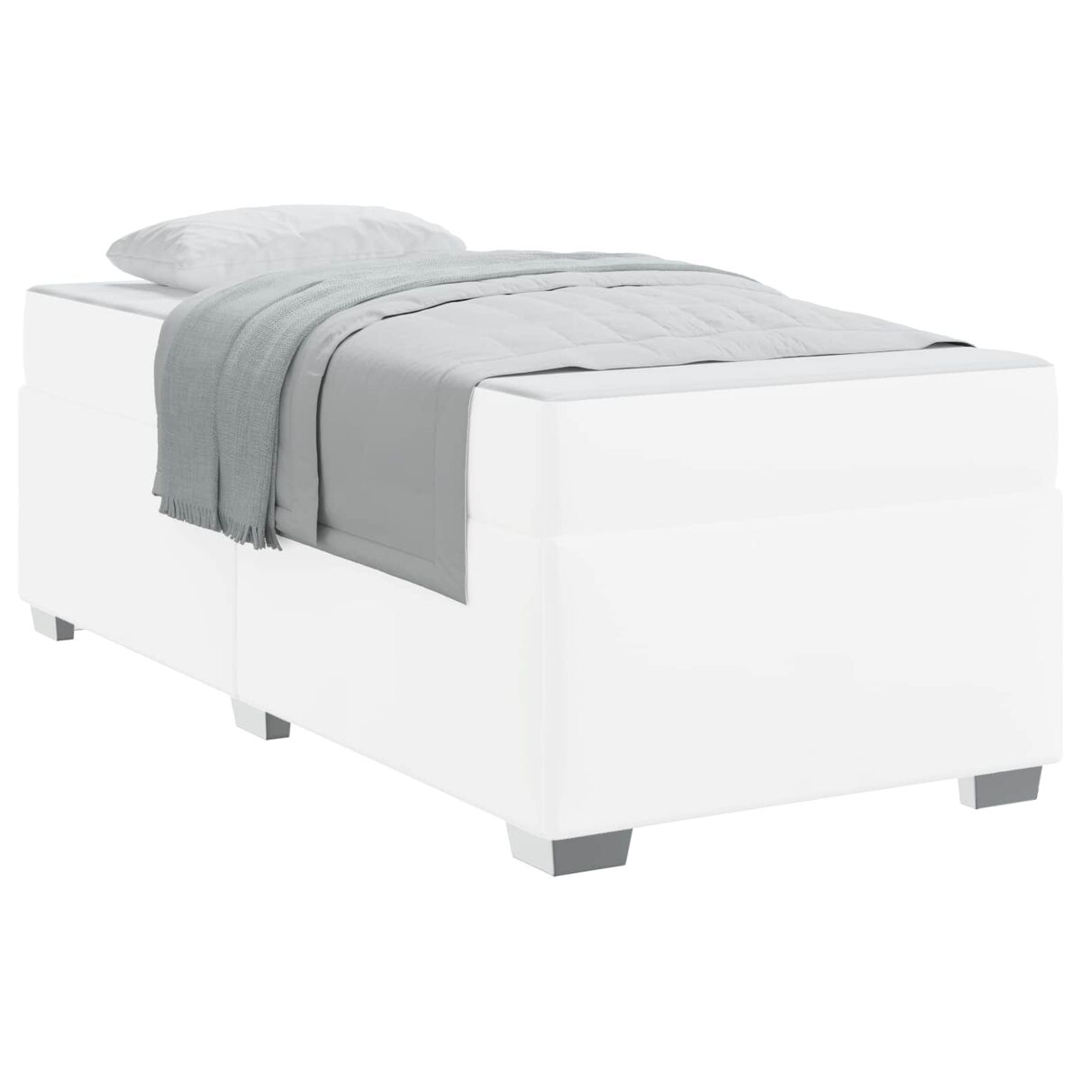 Estrutura de cama de solteiro para adultos com colchão branco 90 x 200 cm tecido