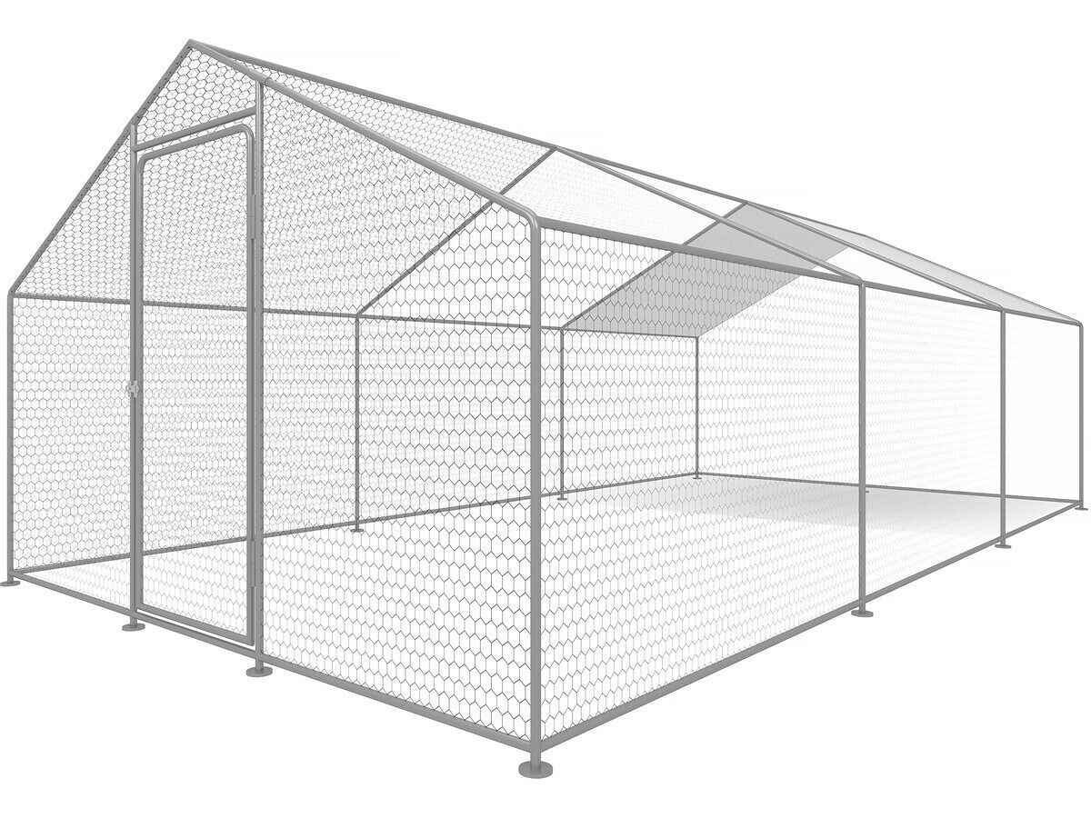 Recinto para frangos recinto de malha de 18 m² 6 x 3 x 2 m acier galvanizado