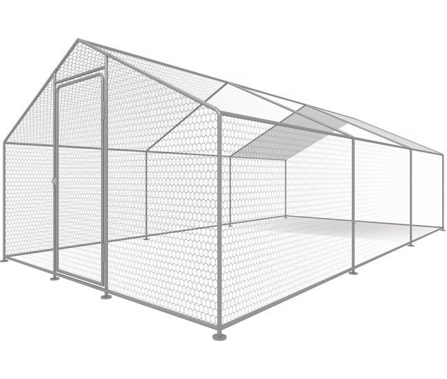Recinto para frangos recinto de malha de 18 m² 6 x 3 x 2 m acier galvanizado