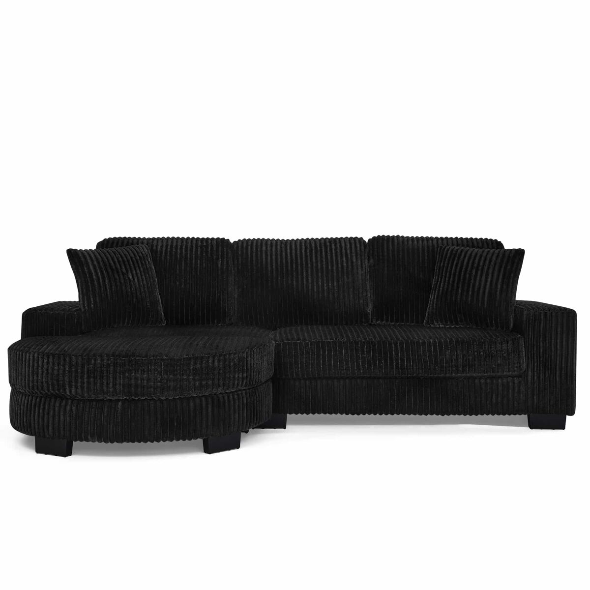 Sofá de canto em l 256,5 x 133,5 x 89 cm - sofá modular de 4 lugares em veludo clássico com otomana oval e 2 almofadas, ideal para sala de estar,