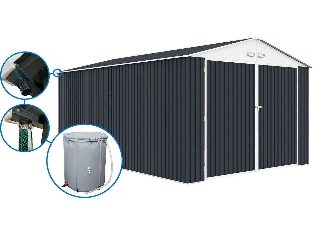 Garagem metálica "houston" - 18,56m² com calha e coletor de água - antracite
