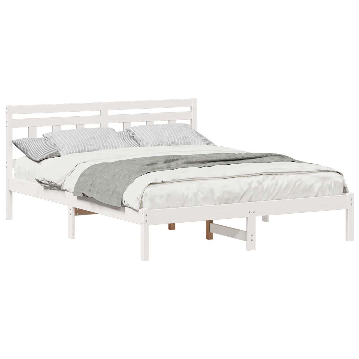 Estrutura de cama de casal simple - branco 150 x 200 cm