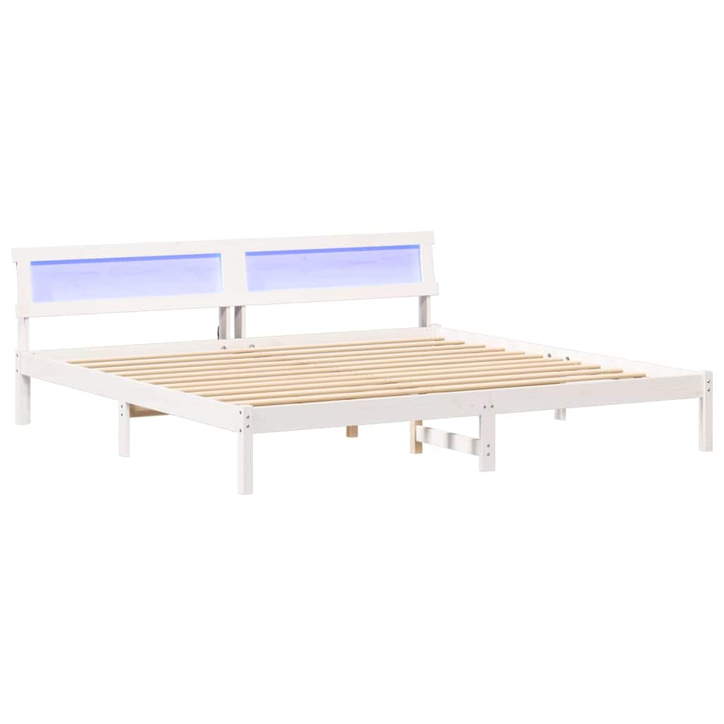 Estrutura da cama de casal simple com cabeceira branco 180 x 200 cm